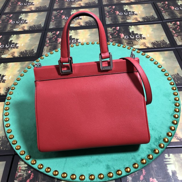 Gucci高仿專櫃女包 569712 古馳19春夏Zumi系列 Gucci小號單肩女包 Gucci摔紋全皮手提包  gqy3246